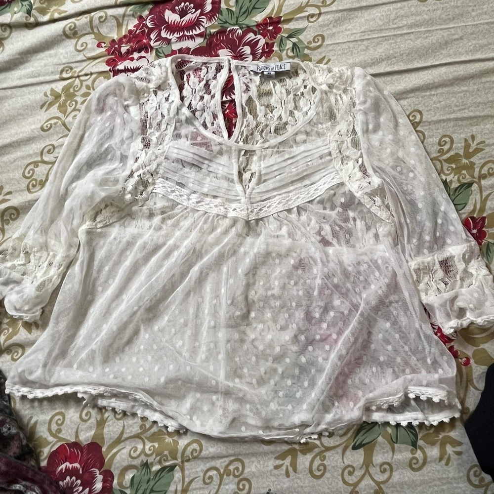 Sheer white top